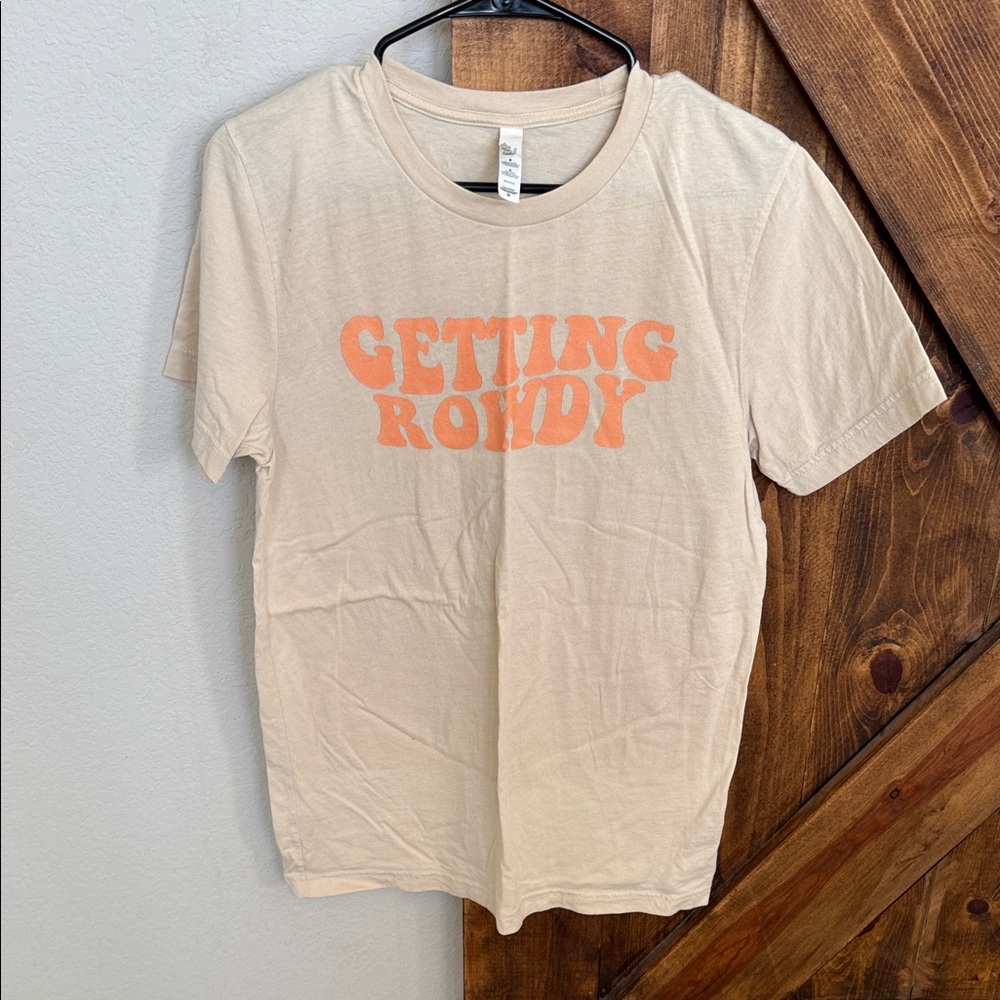 Bella Canvas Tan Tee with Orange Graphic